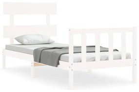 3193262 vidaXL Рамка за легло без матрак, бял, 100x200 см, бор масив