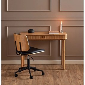 Черен офис стол от имитация на кожа Owen – Actona