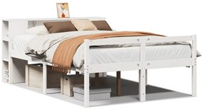 3321962 vidaXL Легло с етажерка за книги, без матрак, 120x190 см, бор масив