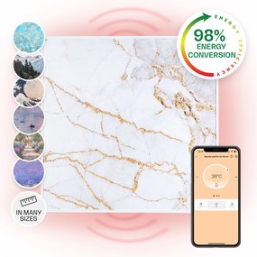 Klarstein Wonderwall Air Art Smart, инфрачервен нагревател, 60 х 60 см, 350 W, апликация, мрамор 1