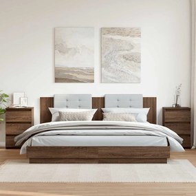 815176 vidaXL Нощни шкафчета 2 бр кафяв дъб 40x35x62,5 см инженерно дърво