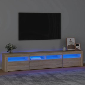 3152732 vidaXL ТВ шкаф с LED осветление, дъб сонома, 240x35x40 см