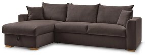 Кафяв разтегателен ъглов диван от рипсено кадифе (променлив) Augustin – Bobochic Paris