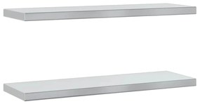 30283 vidaXL Стенни рафтове 2 бр 75x23,5x3 см сребристи неръждаема стомана