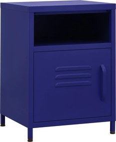 3095215 vidaXL Нощни шкафчета, 2 бр, нейви синьо, 35х35х51 см, стомана