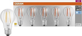 Комплект от 5 бр. LED крушки Base Classic Filament A60 E27/7W/230V 4000K - Osram