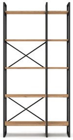 Рафт от черен/естествен дъб 87,5x175 cm Dusan - Marckeric