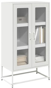 853361 vidaXL Висока дъска Бяла 68x39x123 cm Стомана