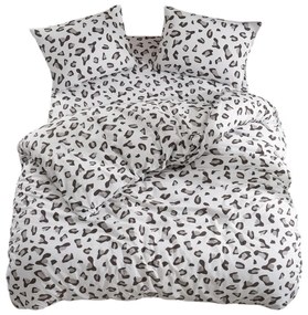 Бяло-сиво единично удължено спално бельо с включен долен чаршаф 3 части 160x220 cm Modern – Mila Home