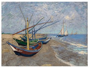 Репродукция на Винсент ван Гог - , 40 x 30 cm Fishing Boats on the Beach at Les Saintes-Maries-de la Mer - Fedkolor