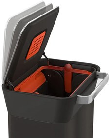 Черно стоманено кошче за боклук с педал 30 l Titan – Joseph Joseph