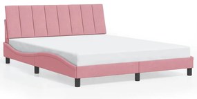 3207860 vidaXL Рамка за легло без матрак Hanko, розова, 160x200 см, кадифе