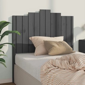 818457 vidaXL Горна табла за легло, сива, 106x4x110 см, бор масив