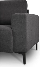 Антрацитен шенилов ъглов диван (ляв ъгъл/L форма) Fabian – Scandic