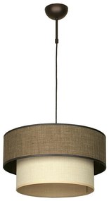 Пендел АЛБА МЕТРО, ø400, патина, абажури Сами Кафяв + Екрю, 1xE27