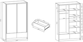 Плъзгащ Гардероб Ariadne-Black-134x62x214