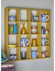 Жълт на няколко нива стенен рафт от рециклирано дърво 10 cm Bekka – Bloomingville