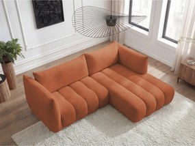 Оранжев ъглов диван от прежда с примки от букле (десен ъгъл) Azra – Bobochic Paris