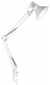 Настолна лампа с щипка WORKER 1xE27/10W/230V бяла