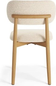 АЛMО Кремаво (тъкан Монза 90)/рамка лакиран дъб - ДЪРВЕН СТОЛ БУКЛЕ ЗА ДНЕВНА, ТРАПЕЗАРИЯ, КУХНЯ РЕТРО