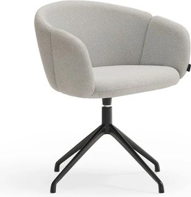 Светлосив тапициран трапезен стол с подлакътници Add – Teulat