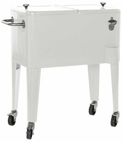 Преносима Хладилна Чанта DKD Home Decor Бял С колела Стомана PP (56 L) (74 x 43 x 80 cm)