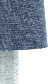 Синя метална настолна лампа с текстилен абажур (височина 50 cm) Demra – Bizzotto