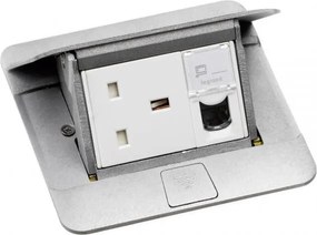 Legrand Подова/Мебелна кутия 3 мод. цвят Алуминий мат Pop-Up кутия  - 054010