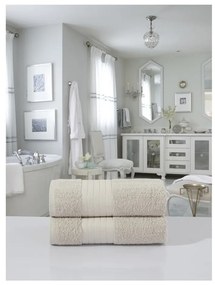 Бежови памучни хавлиени кърпи в комплект от 2 бр. от тери 70x140 cm – Good Morning