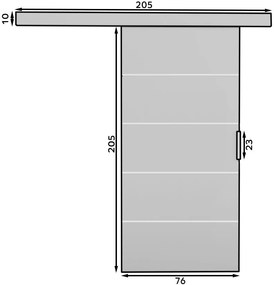 Плъзгаща се врата Piedmont-Leuko-Length: 106 cm