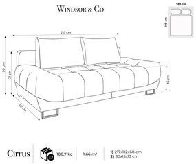 Зелен триместен разтегателен диван Cumulus - Windsor &amp; Co Sofas