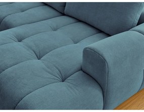 Син сгъваем/с място за съхранение ъглов диван (ляв ъгъл/U форма) Fuji – Bobochic Paris