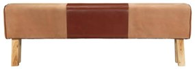 320608 vidaXL Пейка гимнастическа 160 см кафява естествена кожа акация масив