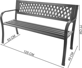 Алуминиева градинска пейка 125 x 53 x 77 см