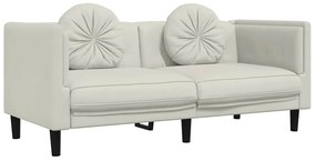 372639 vidaXL Диван с възглавници 2-местен кремаво кадифе