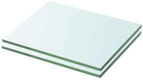 3051544 vidaXL Рафтове, 2 бр, панели прозрачно стъкло, 20x20 см