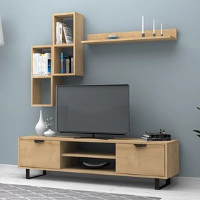 Меламинов телевизионен модул в цвят дъб 160x35x40см.