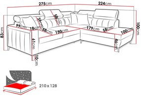 Ъглов диван Baltico III Maxi-Left-Kafe
