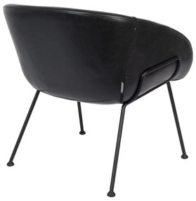 Черно кресло от изкуствена кожа Feston - Zuiver