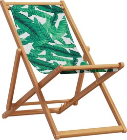 366566 vidaXL Сгъваем плажен стол, на листа, масивно дърво евкалипт и плат