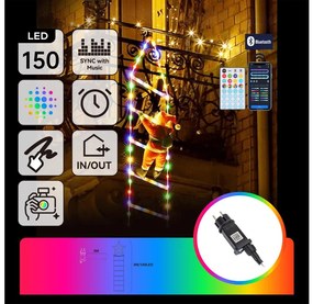 Aigostar - LED RGBICW Външна коледна украса 150xLED/230V 3m IP44 + ДУ