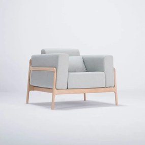 Фотьойл от дъбово дърво със синьо-сива текстилна седалка Fawn - Gazzda