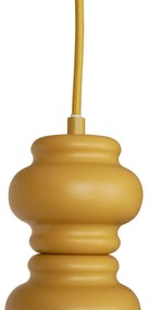 Ретро висящ полилей горчично жълт с матирано стъкло 3-светлинен - Феде