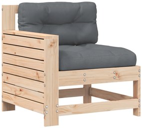 844920 vidaXL Градинско кресло с подлакътник с възглавница борово дърво масив