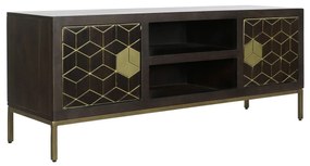 ТВ шкаф DKD Home Decor 140 x 40 x 55 cm Черен Метал Aкациево дърво