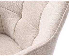 Бежов тапициран трапезен стол с подлакътници Nolan – Unique Furniture
