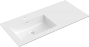 Mexen Otis мивка за вграждане в плот лява 101 x 46,5 cm, бял гланц - 25181000L