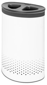 Кош за пране Brabantia Selector 1003787, 55 л, 2 отделения, Вентилационни отвори, Пълнене без отваряне, Бял