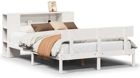 3321773 vidaXL Легло с етажерка за книги, без матрак, 120x200 см, бор масив