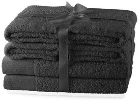 Тъмносиви памучни хавлии и кърпи за баня в комплект от 6 бр. от тери Amari – AmeliaHome